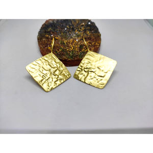 Pendientes colgantes de latón dorado para mujer y niña, diseño occidental, acabado mate, a la moda - Product Image 3