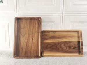 Plateaux de service en bois faits à la main, finition laquée, pour usage résidentiel, avec motif bois naturel - Product Image 2