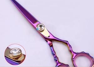 Kit professionnel de ciseaux de coiffure revêtus de titane lame droite en acier inoxydable avec vis réglable à pointe pointue - Product Image 4