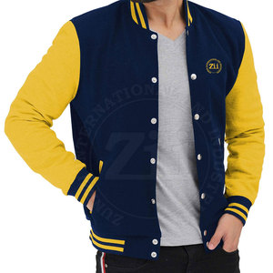 Vestes en toile Letterman personnalisées grande taille pour hommes avec col montant et broderie Couleur et design personnalisés - Product Image 2