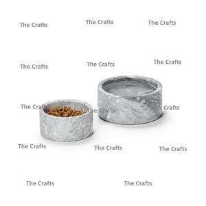 Ensemble de deux bols pour chien en acier inoxydable et marbre écologiques de tailles différentes pour une utilisation en intérieur et en extérieur à bon prix - Product Image 4