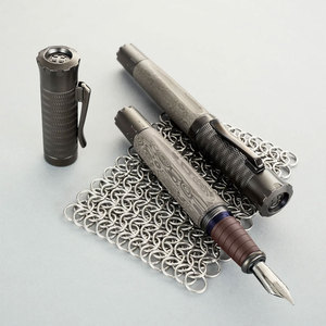 Titanium Coating <b>Pen</b> Custom Handmade Damascus Steel <b>Pen</b> | Wholesale Price Stainless Steel Metal Damascus Steel <b>Pen</b> - Product Image 5