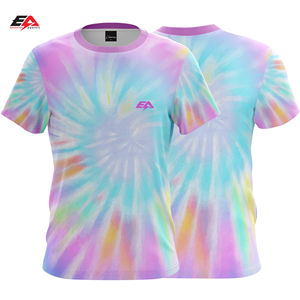 เสื้อยืดมัดย้อมผ้าคอตตอนสำหรับผู้หญิงเสื้อยืดแฟชั่นลำลองผ้านุ่มพิมพ์ลายความยาวสั้นฤดูร้อนโลโก้เสื้อผ้าแฟชั่น - Product Image 2