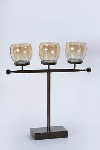 Bougeoirs en fer pour mariage, support votif en verre - Product Image 4