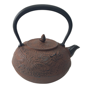 Bouilloire à thé en fonte, artisanat traditionnel japonais, réchaud IH noir, - Product Image 1