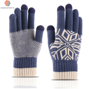 MESS SPORTS Smartphone Texting Touchscreen Running Warm Checked Knit Winter <b>Gloves</b> Cotton & Customized - Product Image 2