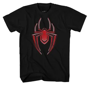 Camiseta fitness masculina, camiseta da moda para homens, de manga curta, estampa de aranha, vermelha e preta, para verão, streetwear solta