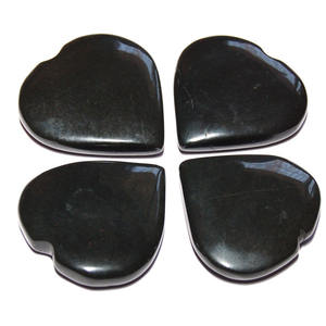 Cabujones de GEMA con forma de corazón, Ágata negra Natural, venta al por mayor - Product Image 1
