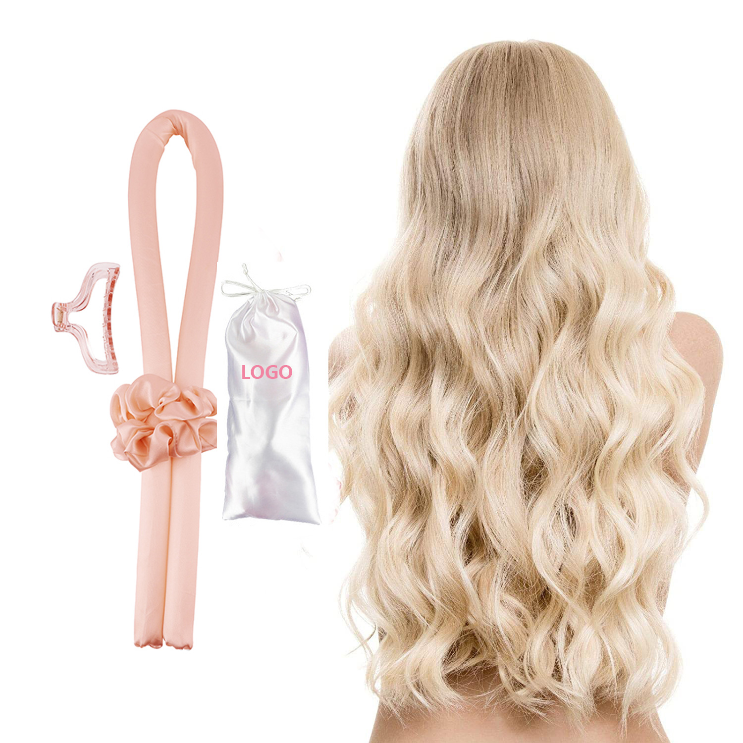 Повязка на голову с логотипом Pravite, Гибкая Губка для сна, аксессуар для волос, бархатная лента, шелковая Плойка для завивки волос без тепла