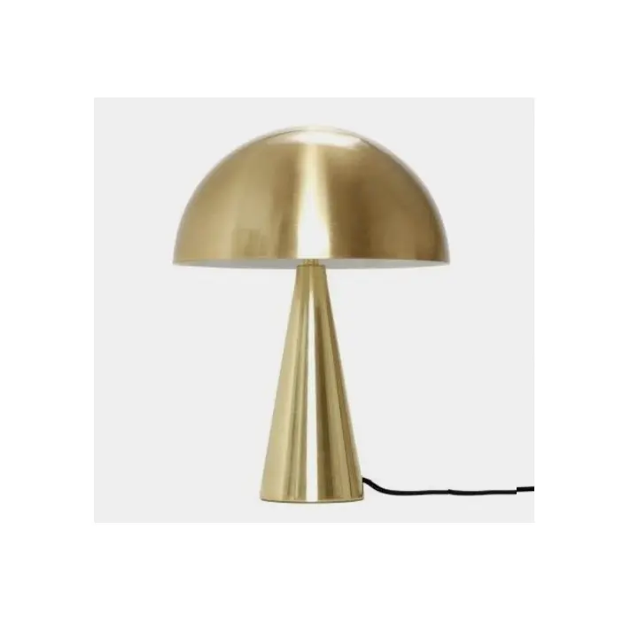 Lâmpada de mesa de metal para iluminação europeia, luminária de mesa em bronze, luminária circular para hotel, cor dourada