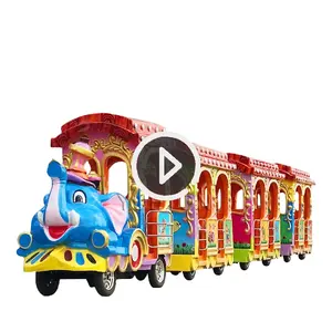 Shopping Mall Center Amusement Park Ride Attractive Kiddie Electric 14 Seats Mini Tourist Trackless Train For Sale