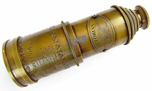 Télescope victorien en en laiton 8 mp 1915, marin, de collection 20 pouces, optique en verre et à haute amplification - Product Image 2