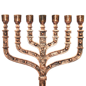 Handmade Israeli Solid <b>Brass</b> Menorah Creative Seven Branch Hanukkah Candelabra Jerusalem Jerusalem Stand for <b>Candle</b> Use - Product Image 4