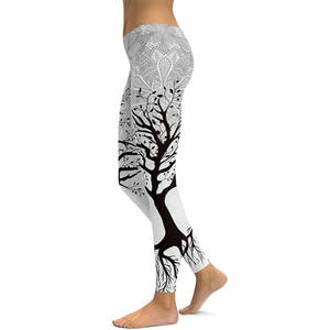 Legging en tricot d'élasthanne/polyester taille haute personnalisable pour femmes avec logo personnalisé - Product Image 1