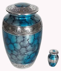 Urna Funeraria Multicolor para Cenizas Humanas, Urna de Metal para Cenizas de Cremación, Urna Plateada Grabada para Adultos, Urna Conmemorativa de Metal - Product Image 5