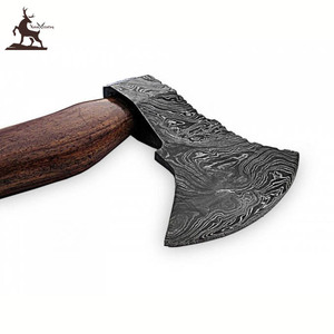 ขวานเกรดอุตสาหกรรม16นิ้วทำด้วยมือพร้อมด้ามไม้โรสวู้ดและปลอกหนังที่มีลวดลายที่สวยงาม - Product Image 6