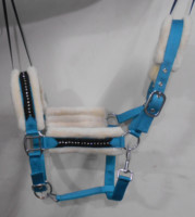 Selle Anglaise Style Rhinestones Vison Rembourré Nylon Horse Racing Halter