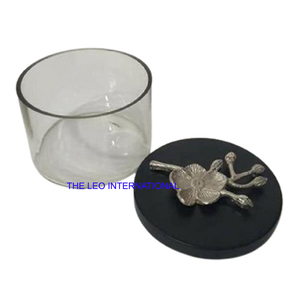 Ensemble de 2 boîtes en verre transparent, en fer et en aluminium, design circulaire, pour thé, café, épices, étanches - Product Image 5