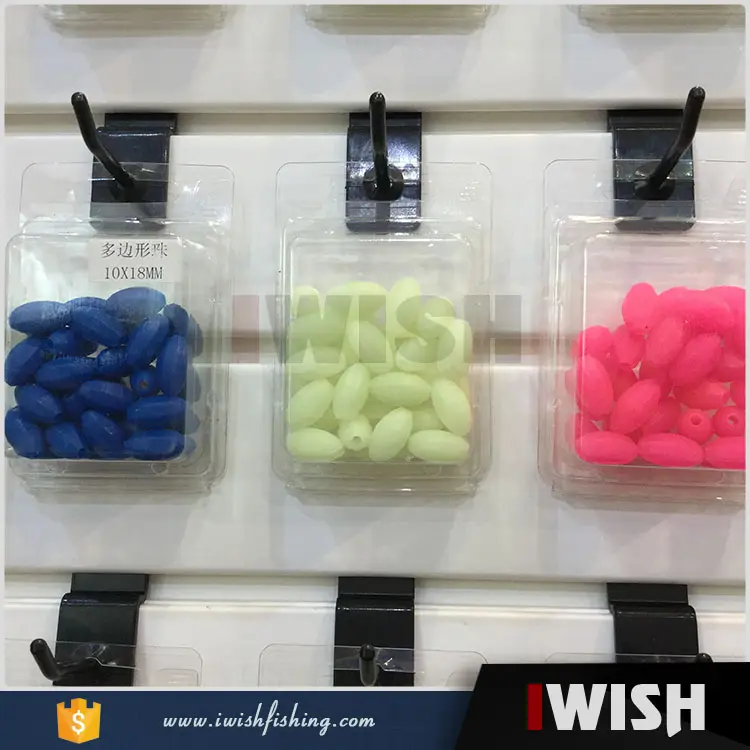 Bass Fishing Glow Dalam Gelap Plastik Warna Memancing Beads untuk Walleye Memancing Alat