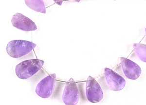 พลอยอเมทิสต์พลอยหยาบธรรมชาติ17ชิ้นทรงลูกแพร์ไม่ผ่านการเจียระไนด้วยมือของแท้คุณภาพสูง - Product Image 2