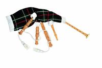 Gaitas Escocesas Infantiles Royal Stewart Tartan Wood Polished Bb Key Highland con Estuche de Terciopelo Negro y Logotipo Personalizado