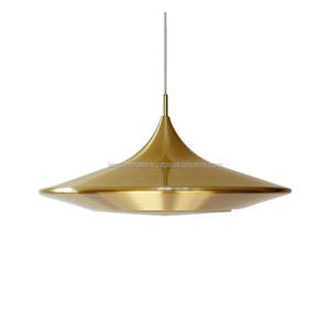 Lámpara colgante de hierro metálico con diseño único chapado en oro Lámpara colgante de cúpula colgante para decoración de Hotel Home Bar - Product Image 5