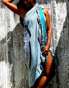 Summer Customized Printed Beach Sarong Pareo Swim Cover up for Women Sexy Rayon Bathing Towel Sarong <b>Wrap</b> - Product Image 5