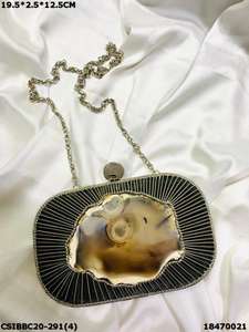 Craftstages International Designer Handmade Brass Mother of <b>Pearl</b> Evening <b>Clutch</b> <b>Bag</b> for Bridal Wedding Parties Ladies - Product Image 4