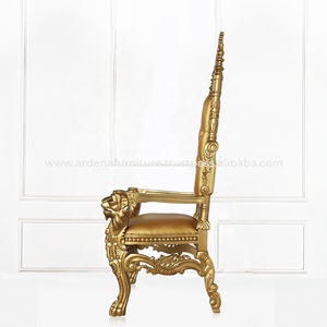 Venta al por mayor de lujo moderno diseño francés Silla de ocio Golden Lion King Throne inspirado para apartamento novia novio sala de estar Hotel - Product Image 4