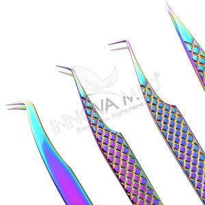 Extension de cils Volume russe arc-en-ciel, pincettes individuelles pour les yeux - Product Image 2