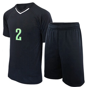 KEVEN IMPEX Ensemble Maillot et Short de Football Noir pour Homme, Numéro 2 Vert, Impression par Sublimation, Séchage Rapide, Polyester, Tenue de Sport Adulte NEUF - Product Image 1