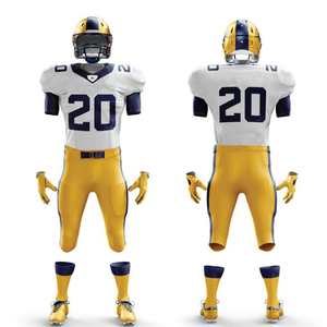 Uniformes de football américain personnalisés unisexes, chemises de football respirantes à manches courtes avec numéro imprimé et options de taille, ensembles vierges - Product Image 4
