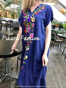 Women's Tank Tops Embroidered Handmade Floral Short <b>Dresses</b> for Lady Short <b>Sleeve</b> Tunic High Quality Autumn <b>Dress</b> - Product Image 3