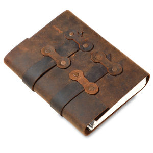 Agenda en cuir d'agate marron antique, journal de travail en cuir personnalisé en gros, couvre la guérison de l'artisanat en pierre de cristal - Product Image 1