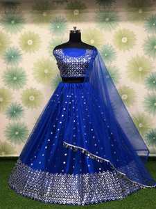 La ropa de recepción más atractiva y de tendencia, diseñador indio Lehenga Choli con blusa sin costuras, ropa barata a bajo precio al por mayor - Product Image 4