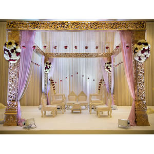 เก้าอี้ทำงานสไตล์ฮินดูแบบล่าสุดเก้าอี้ประกอบฉากงานแต่งงานทำจากไม้แกะสลักอุปกรณ์ประกอบฉากงานแต่งงานเก้าอี้วิดิโอจากสหรัฐอเมริกาขายส่งชุดเวทีที่ดีที่สุด - Product Image 1