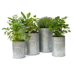 Cheap Wholesale Antique Large Zinc Metal Wrought Iron Flower Pots Planters Outdoor Garden Decor Set of 3 - Product Image 2