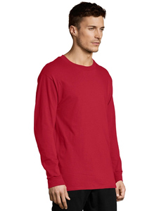 Camiseta ligera de gran tamaño con cuello redondo y estampado para hombre, tela de sarga negra personalizable con etiqueta de logotipo de tela, manga larga - Product Image 6