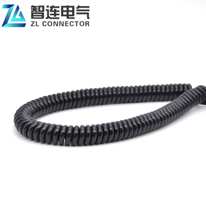 Câble d'alimentation spiralé à 3 conducteurs en cuivre, 450V, isolé PE, avec connecteurs mâle-femelle pour équipement électrique - Product Image 3