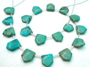 Juego de 18 piezas de alta calidad, piedras preciosas de crisocola naturales, forma de pentágono suave, cuentas de Briolette, soporte de mayorista indio verde - Product Image 2