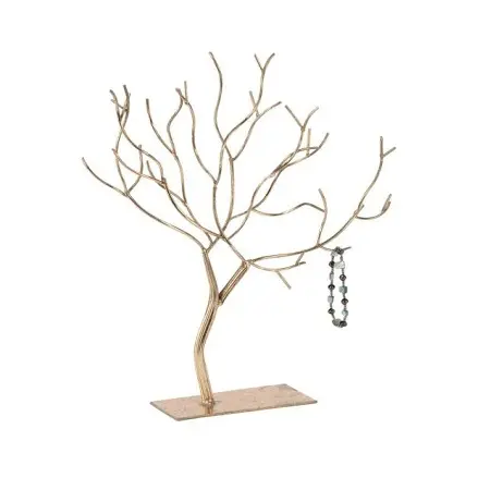Tree Design Metal Gold Color Jewelry Display Stand For Storage Earrings Necklace Holder At Cheap Price
