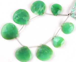 Piedra preciosa de crisoprasa natural, 8 piezas, cuentas facetadas en forma de corazón, fabricación de joyas hermosas - Product Image 4