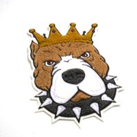 Patchs brodés DIY punk avec motif de couronne d'ours/orang-outans/chien, crâne, autocollants pour veste, badges d'animaux, patchs à repasser pour vêtements