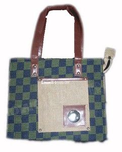 Sac fourre-tout en toile Lowell Boat Company, motif géométrique, durable, décontracté, deux bretelles, unisexe, usage quotidien, fermeture ouverte, lavage à la main - Product Image 1