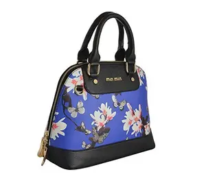 Blue Color Flower Printed Fashionable Hand Purse