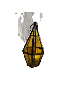Nuevo farol de cristal de color amarillo hecho a mano de la mejor calidad para interior y exterior Vela decorativa de boda de Navidad - Product Image 1