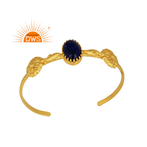 Best Selling Sterling <b>Silver</b> Natural Lapis Lazuli Gemstone Cuff <b>Bangle</b> Bracelet <b>For</b> <b>Women</b> Jewelry Manufacturer - Product Image 1