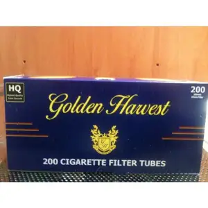 זהב קציר אור 100mm סיגריות צינורות 200 לספור בקרטון (10 תיבות)