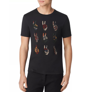 T-shirt noir décontracté à col rond, style libre, confortable, personnalisé OEM, pour garçons/hommes, selon les exigences du client. - Product Image 3