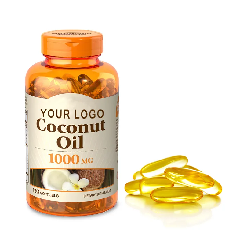 Proporcionar Etiqueta Privada de aceite de coco virgen extra softgel/coco cápsulas de aceite de